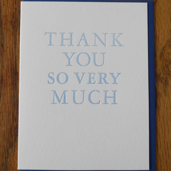 Heel erg bedankt Letterpress Card voor wholesale door May Day Studio