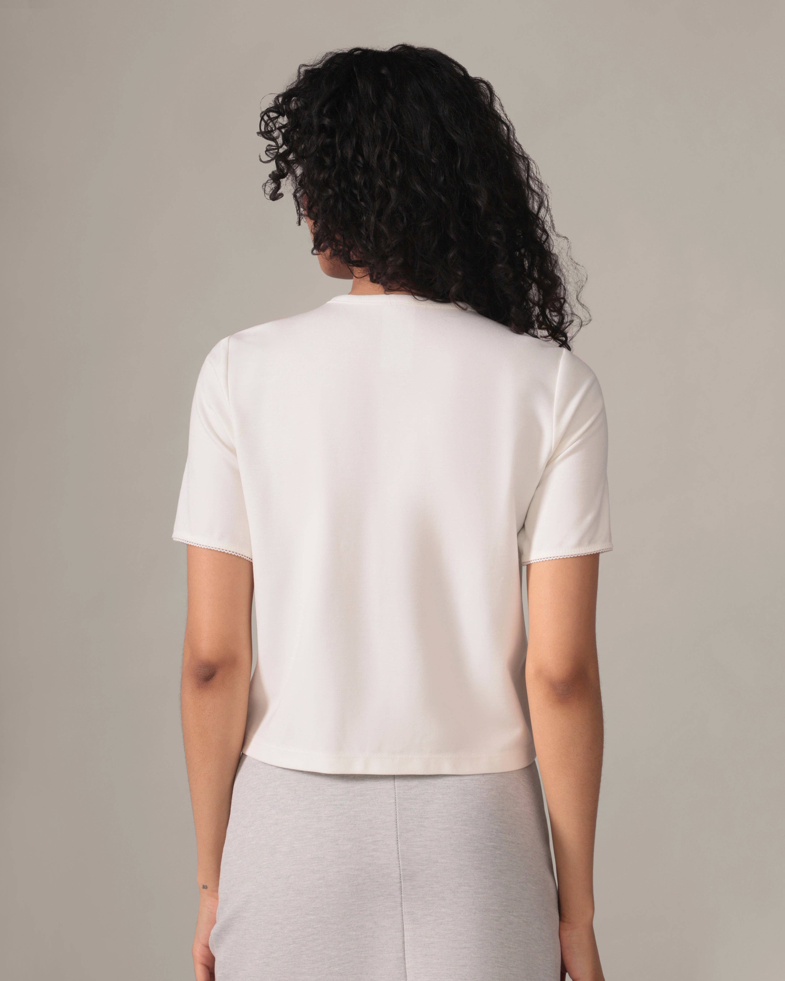 Rachel - Wholesale T-Shirt - Women's - The Perfect Tee - Light Ease knit in Ivory3