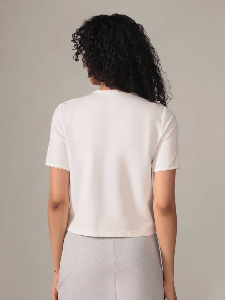 Rachel - Wholesale T-Shirt - Women's - The Perfect Tee - Light Ease knit in Ivory3
