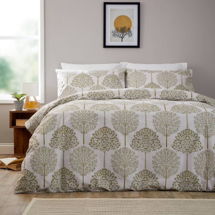 Sion Sage Green 200 TC Cotton Duvet Cover Set for wholesale by LOOMWORKS LTD