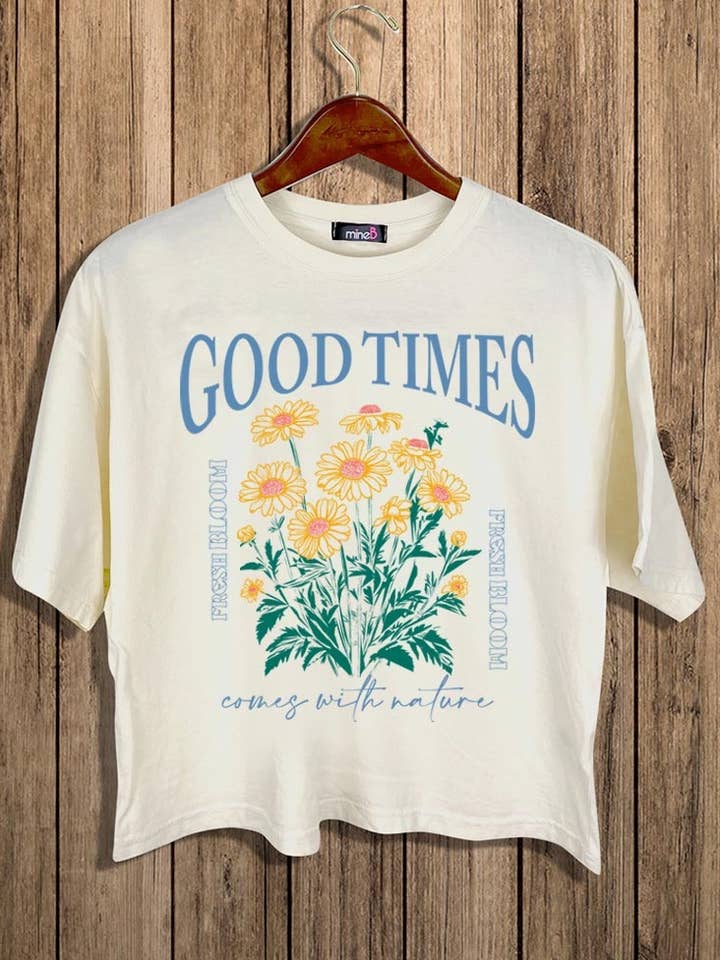 GOOD TIMES CROP TEE for wholesale by 2&moon