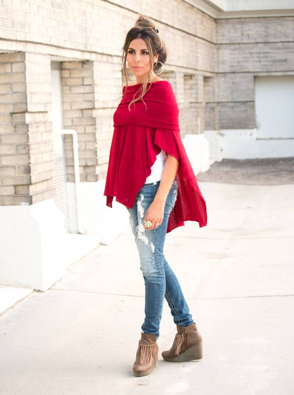 Hipster Row - Wholesale Poncho - Women's - Off-Shoulder Poncho6