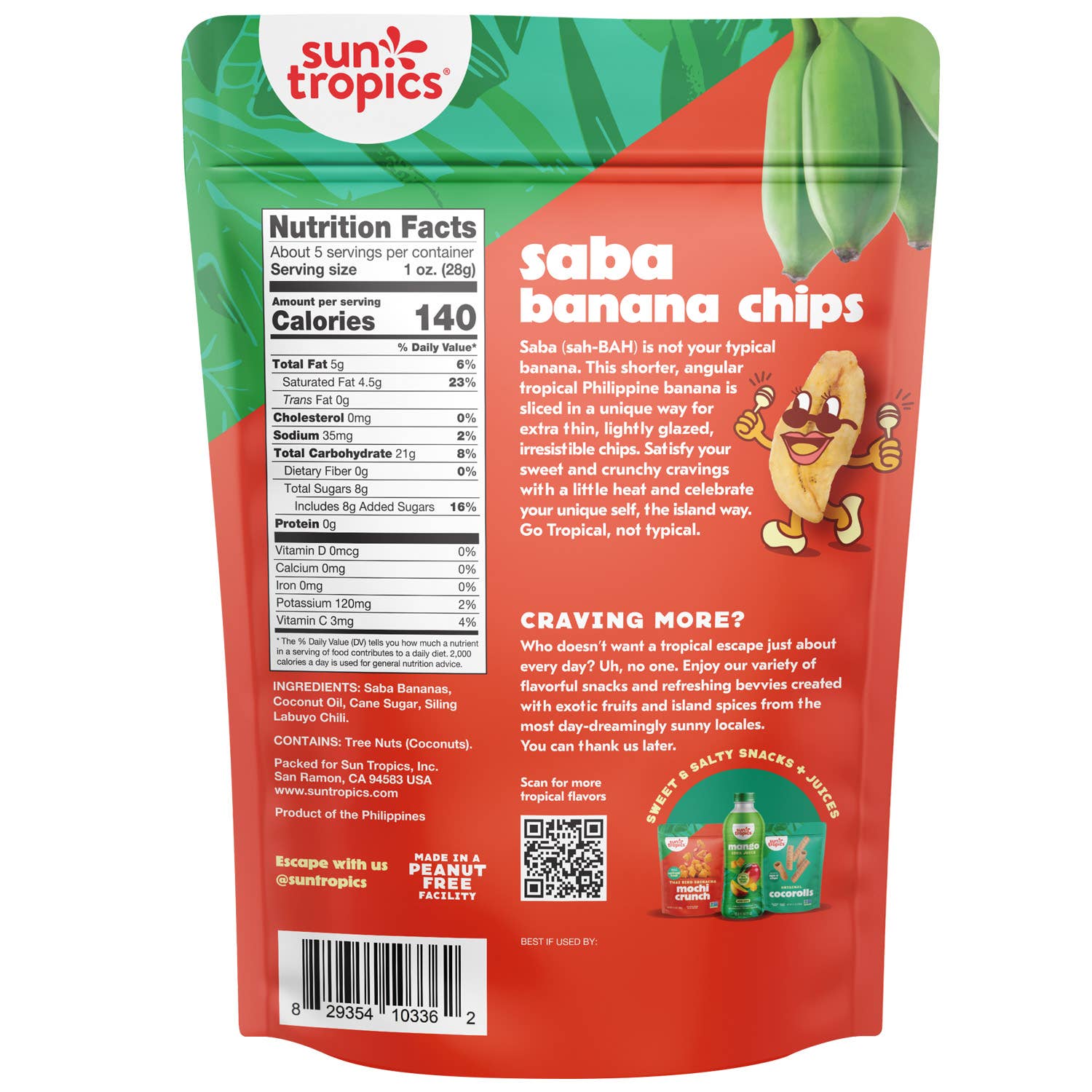 Sun Tropics - Wholesale Chips - Sun Tropics Saba Banana Chips - Sweet Fire, 5.1 oz1