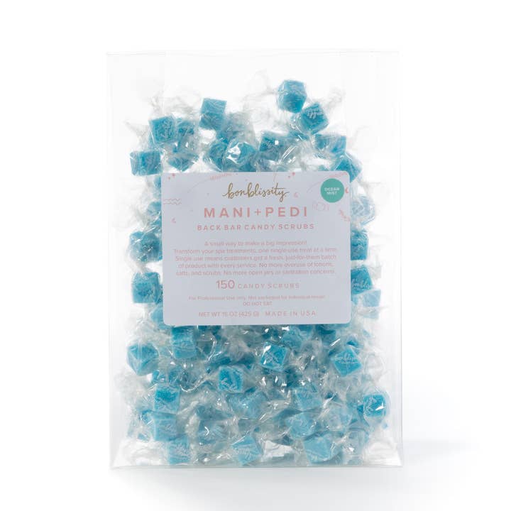 Mani+Pedi Back Bar Candy Scrub (150 ct) - Ocean Mist for wholesale by Bonblissity