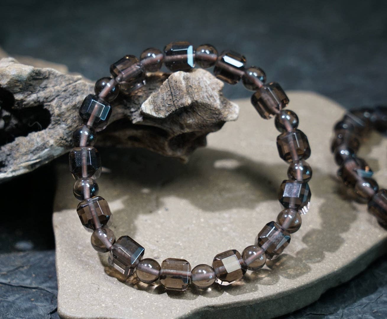 Moon Rituals - Wholesale Beaded Bracelet - Ice Obsidian Cube Bracelet – Natural Black Crystal Jewelry for Protection, Grounding & Christmas Crystal Gift13