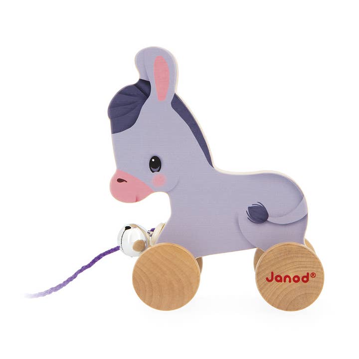 Juratoys – wholesale Wood toy – Child – Farm - Pull-Along Donkey2