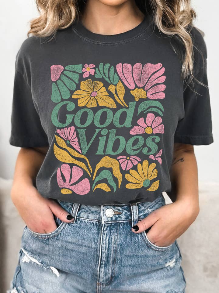 BT1758 T GOOD VIBES for wholesale by BouTeeQue Closet