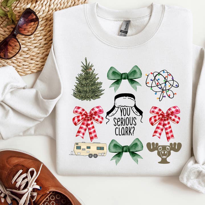 Top Notch - Wholesale Graphic Sweatshirt - Unisex - You Serious Clark Christmas Graphic 2