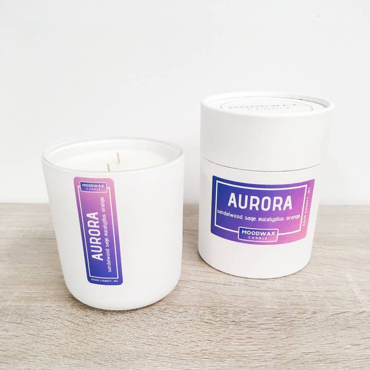 AURORA - Matte White Glass Vessel for wholesale by Moodwax Candle