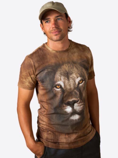 Adult Lion Natural Dyed T-shirt for wholesale by Wild Style