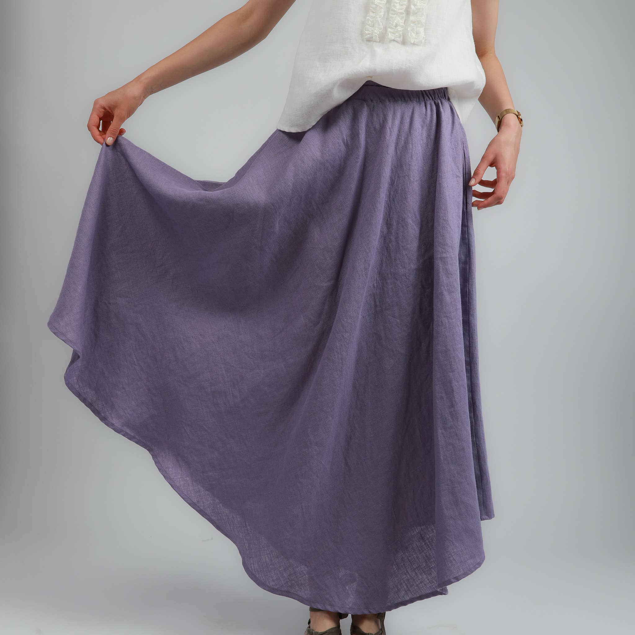 Knotium - Vendita all'ingrosso Gonna - Donna - Gonna Maxi a Ruota POPPY con Tasche1