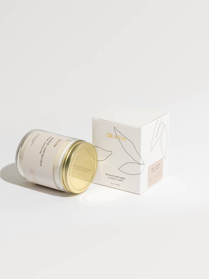 Mango & coconut milk candle for wholesale by Oli & Eve