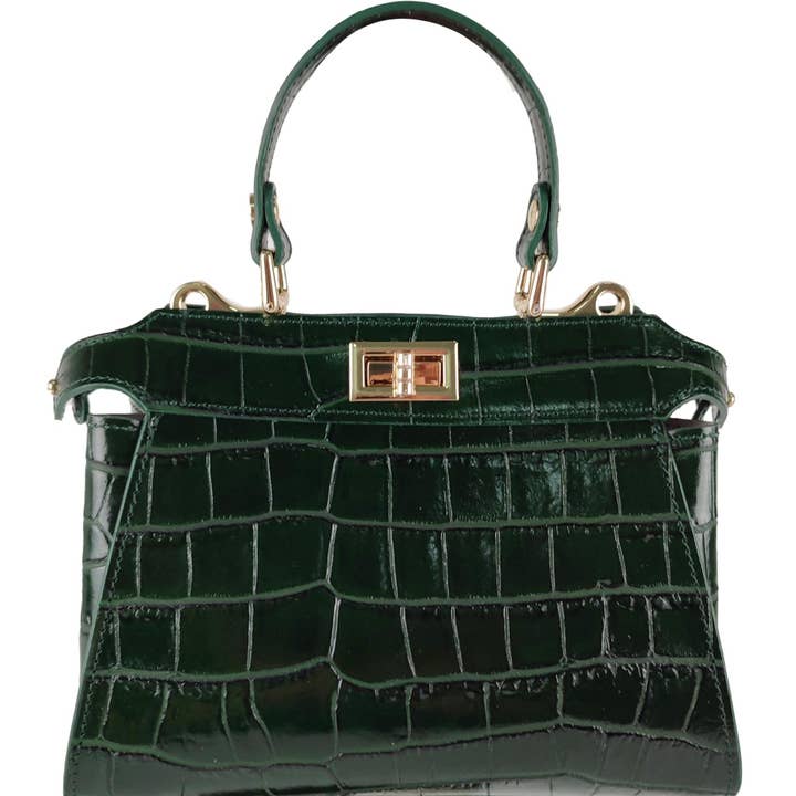 Florence Leather – Mala com alça superior – Mulher por atacado – Mala de mão em pele com fecho giratório0