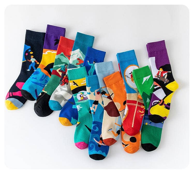 Tourtiwi - Vente Chaussettes – unisexe - Chaussettes d'illustration de dessin animé personnalisées13