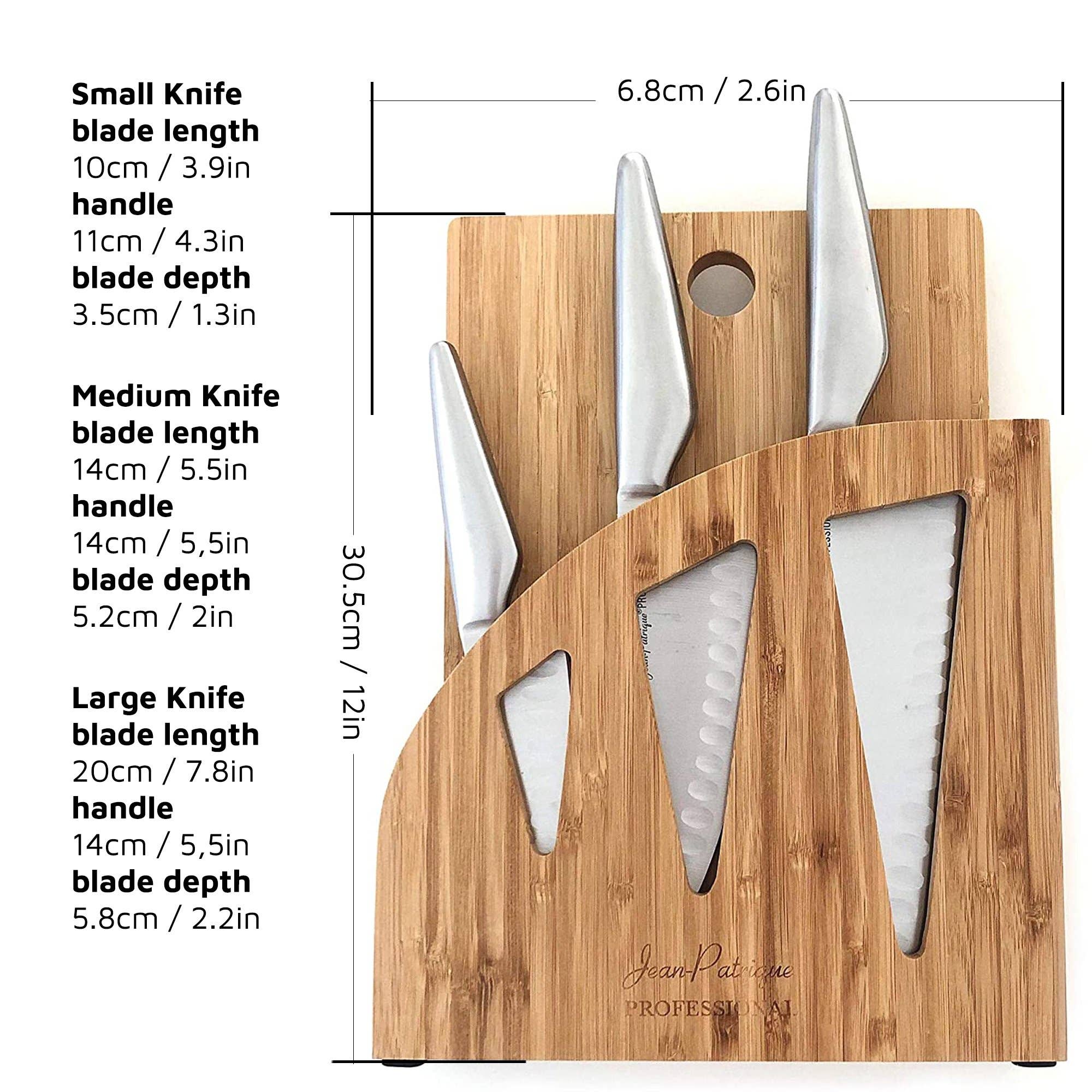 Jean Patrique Cookware - Wholesale Knife Set - Professional 3-Piece Chef's Knife Set with Bamboo Block5