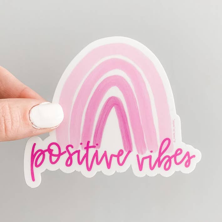 Positive Vibes vinylsticker voor wholesale door Lemon Press Studio