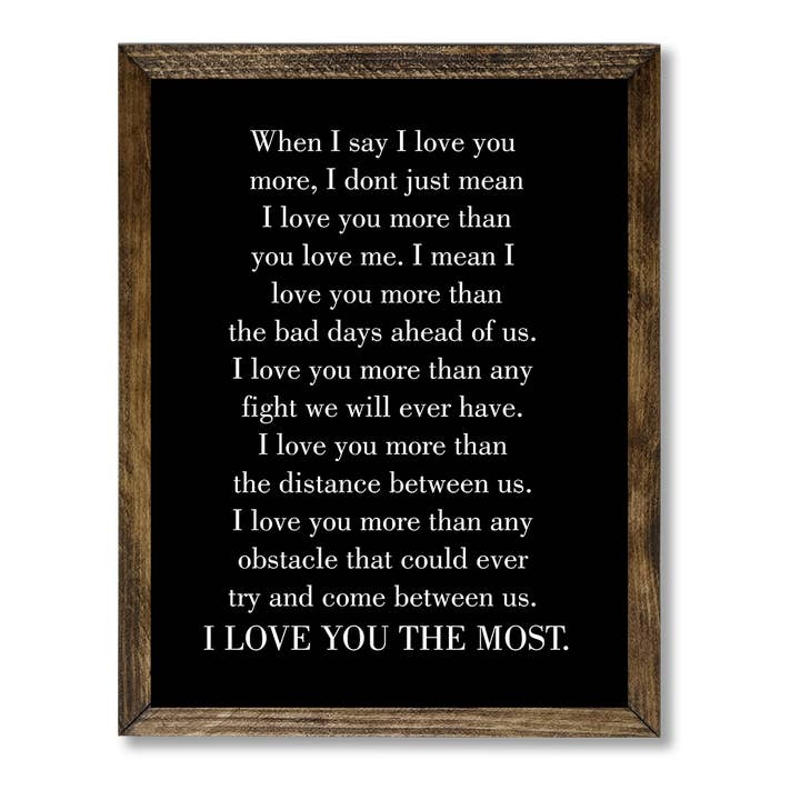 TIMBERLAND FRAME LOVE YOU MOST BLACK for wholesale by Jarmz Designs