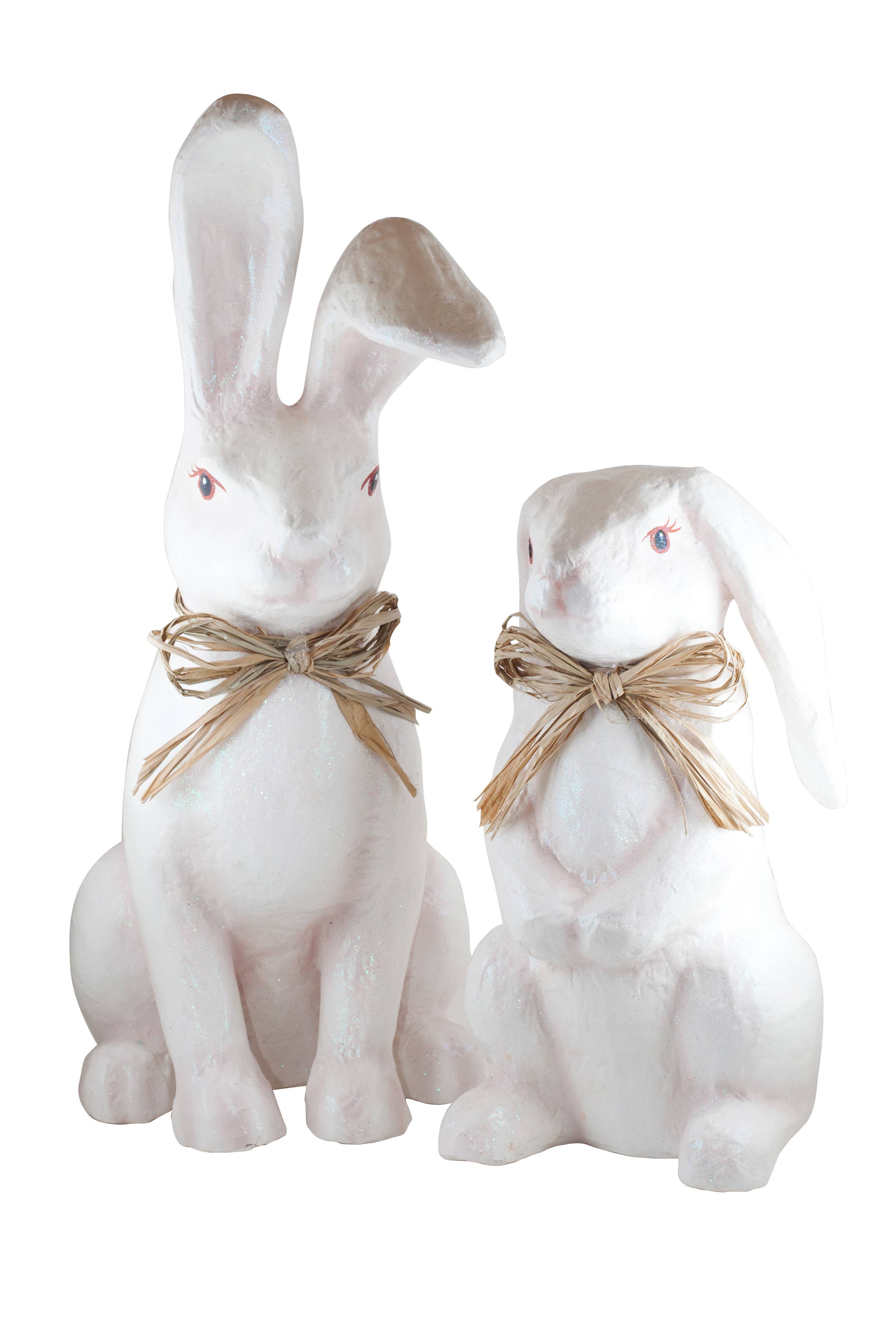 Dekorasyon Gifts  Decor - Wholesale Decorative Figurine - 16.5" & 21" Tall Paper Mache Bunny Rabbit Set/2 (Pink)1