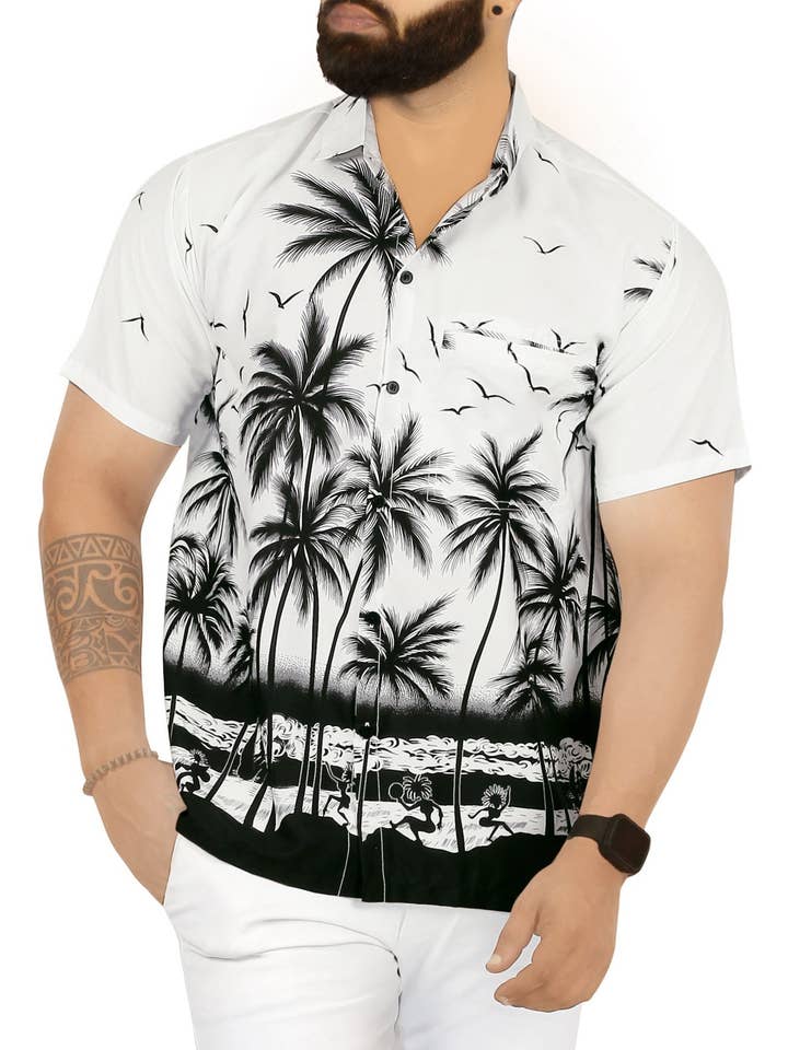 Camisa hawaiana Beach Birds para hombre para venta al por mayor de Happy Bay / La Leela