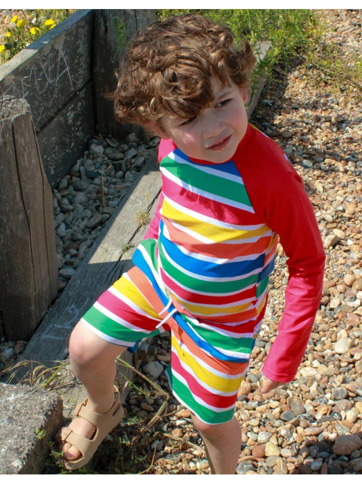 Toby Tiger – wholesale Rash-guard – Kids – Happy Stripe Print Swim Rash Vest2