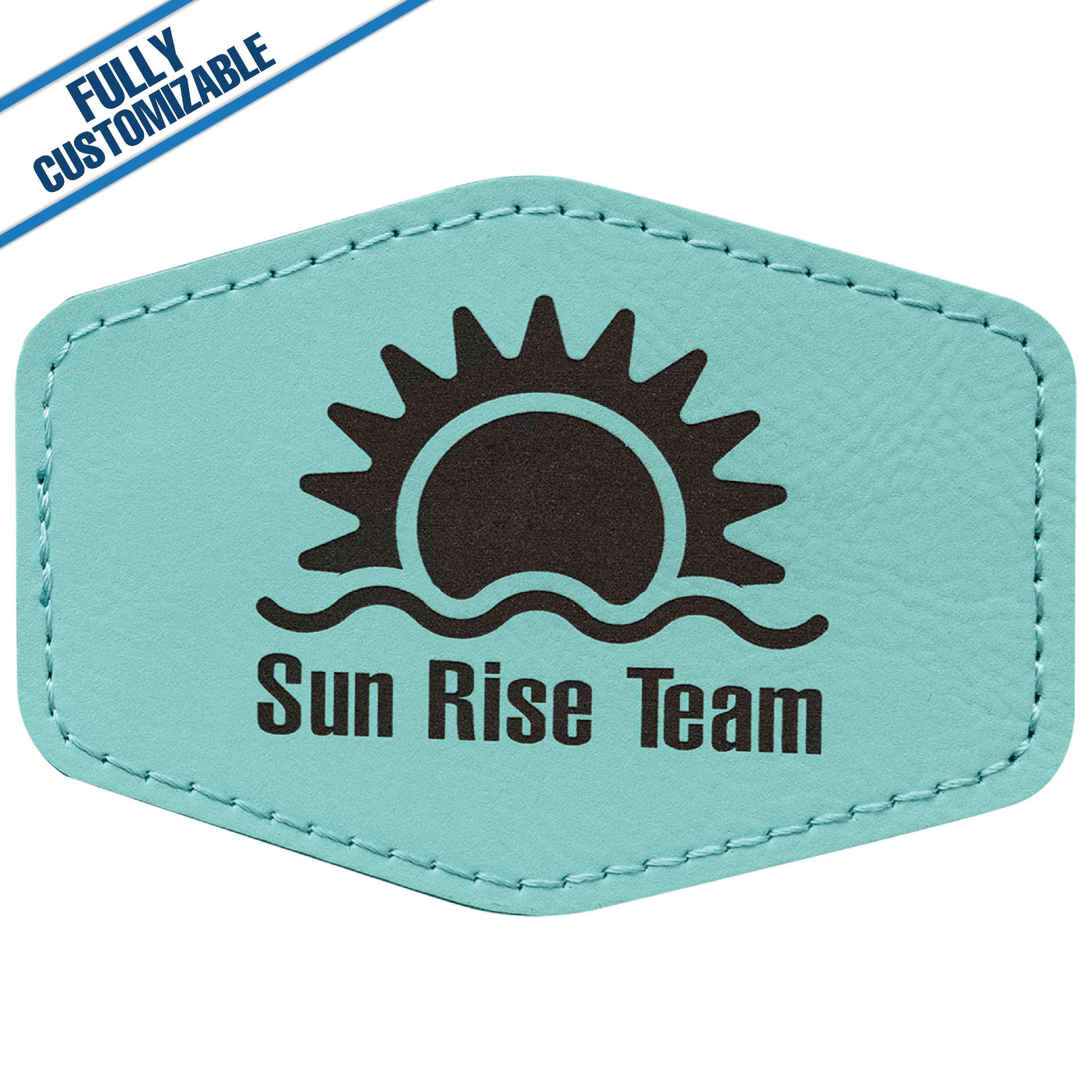 GiftWorksPlus - Wholesale Patch - Engraved Leatherette Hexagon Patch - Fully Customizable8