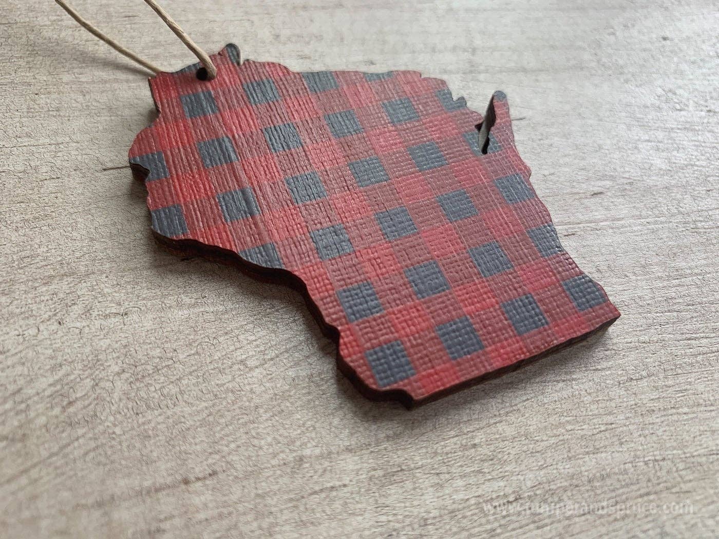 Juniper & Spruce - Wholesale Ornament - Wisconsin Buffalo Plaid Ornament6
