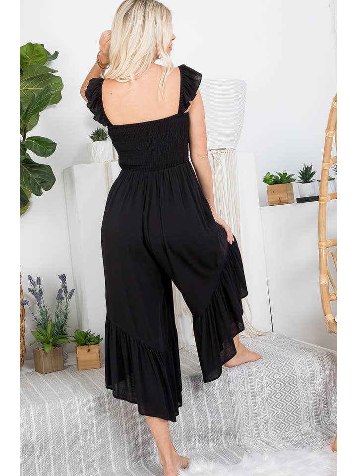 Sweet Lovely by Jen - Wholesale Jumpsuit - Women's - SW401 SOLID SMOCKED JUMPSUIT39