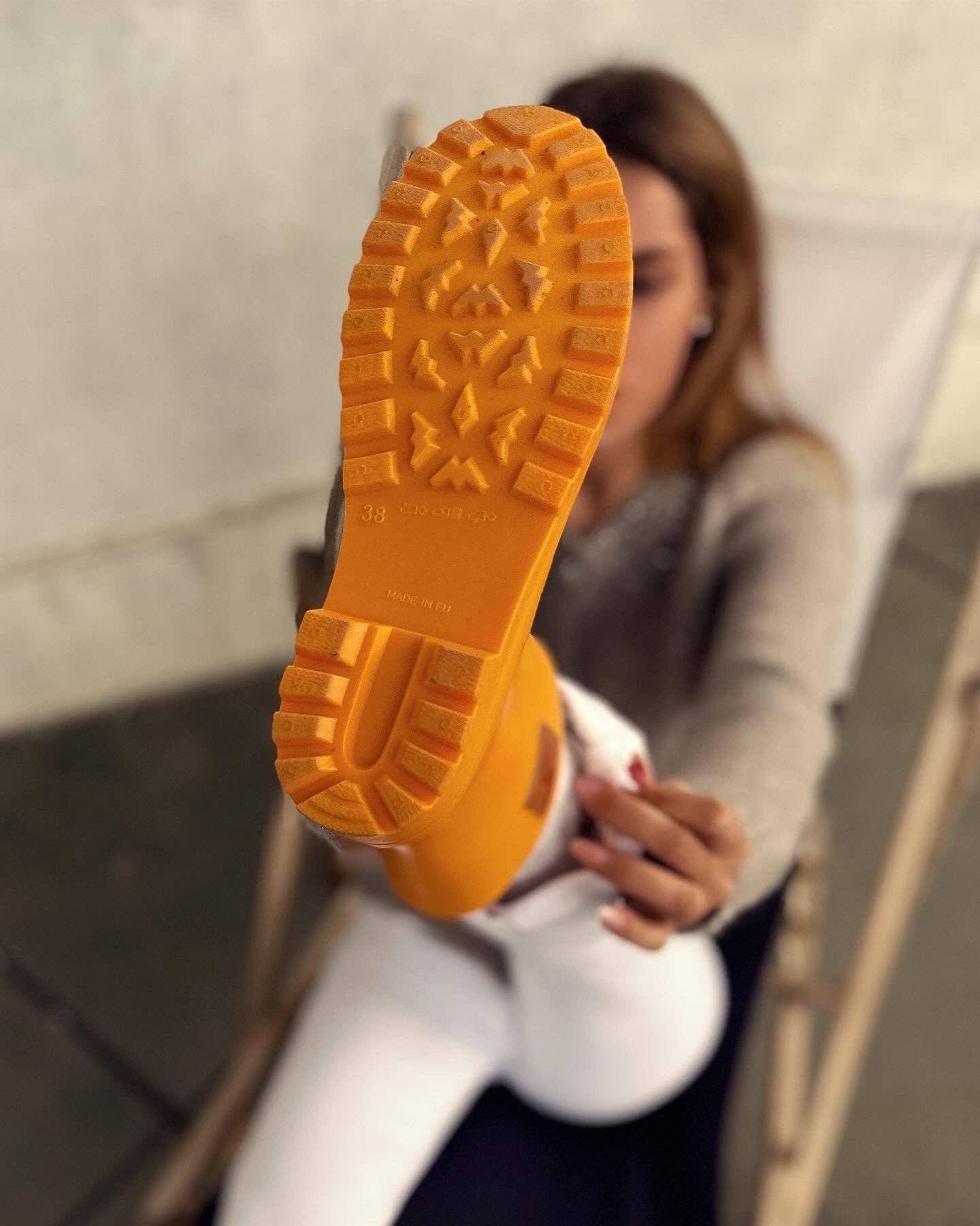 thies ® Bio Rainboot orange juice vegan | 100% waterproof biodegradable rainboots for wholesale on Faire2