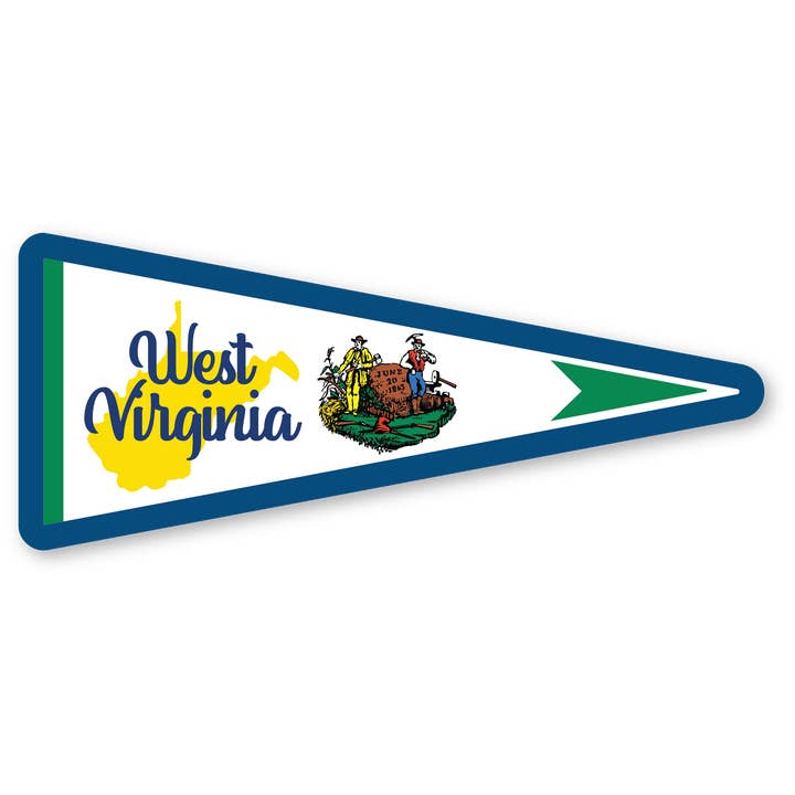 Dessous de verre - Drapeau Pennant de Virginie-Occidentale pour la vente par Morris Magnets