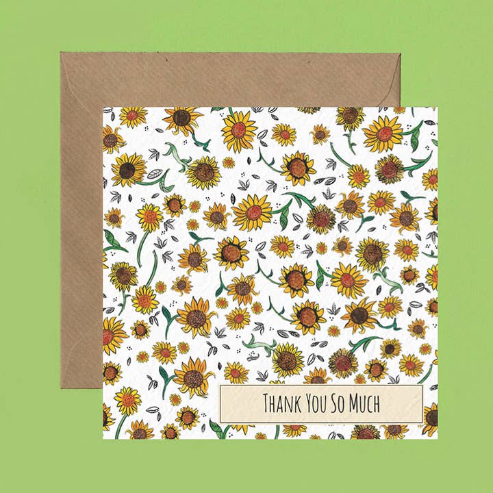 Sunflower Thank You for wholesale by Half Pint Print
