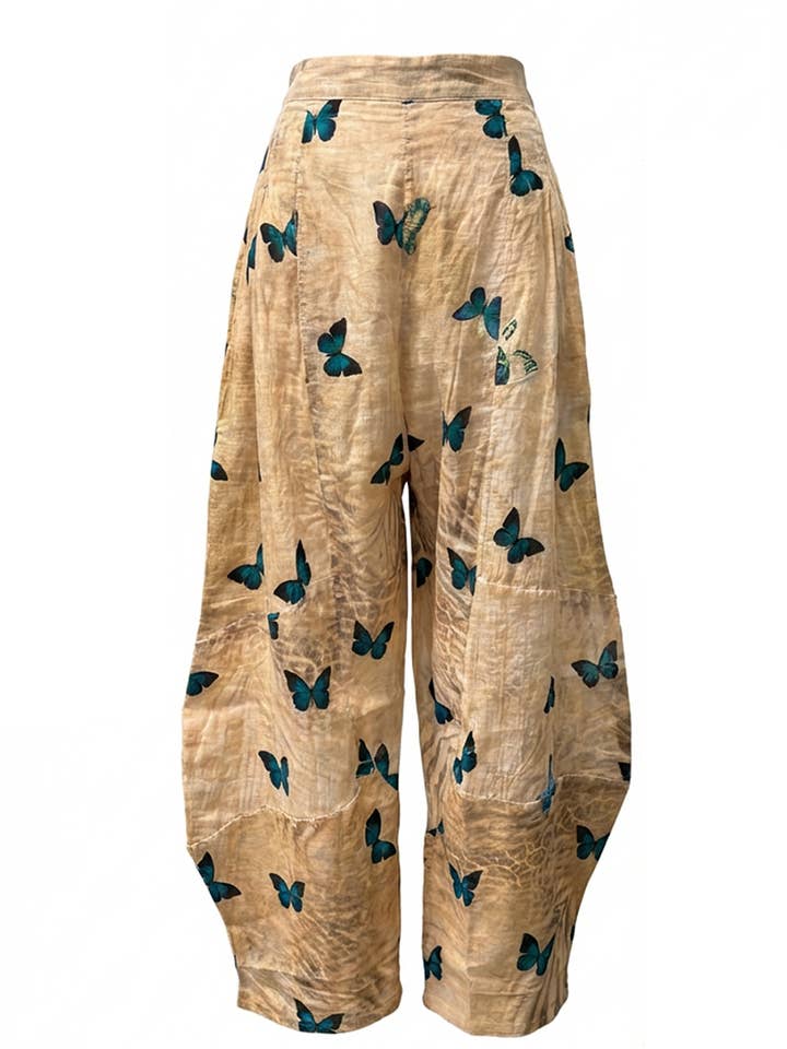 Harem Pants with Butterfly Kisses for wholesale by LeParisPetit by I Love Linen