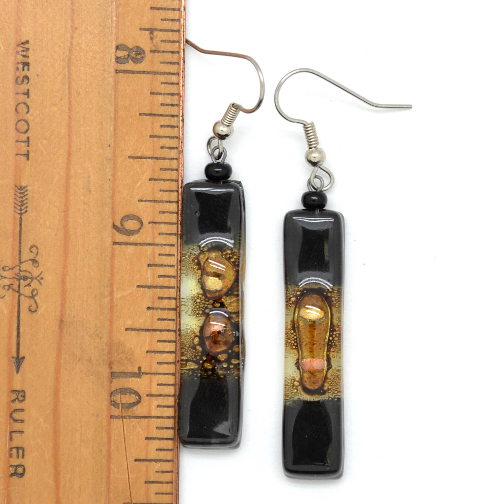 Dunitz & Company - Wholesale Dangle Earrings - Skinny Rectangle Glass Earrings6