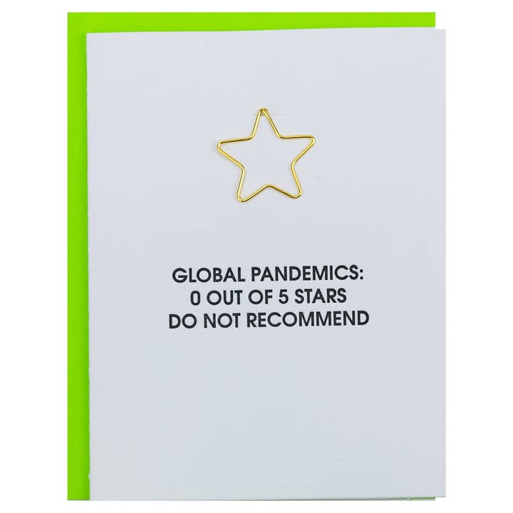 Globala pandemier 0/5 stjärnor - Stjärnpappersklämma Kort för wholesale av Chez Gagné