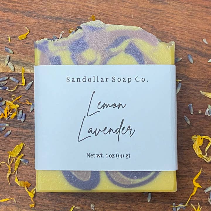 Lemon Lavender Shea Butter Bar Soap for wholesale by Sandollar Soap Co.