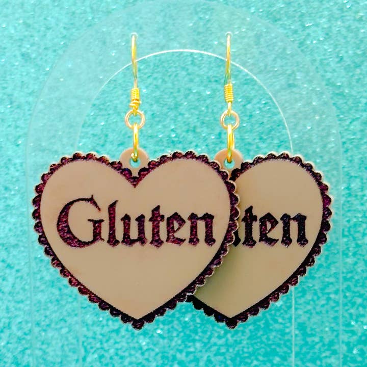 Pendientes Gluten Heart para venta al por mayor de The Big Happy Jewelry Co
