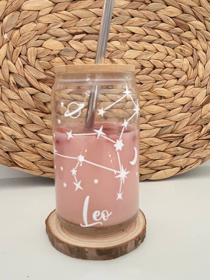 Sternzeichen Astrologie Eiskaffee Bierdosen-Glasbecher für den Großhandel von NVDSIGNZ