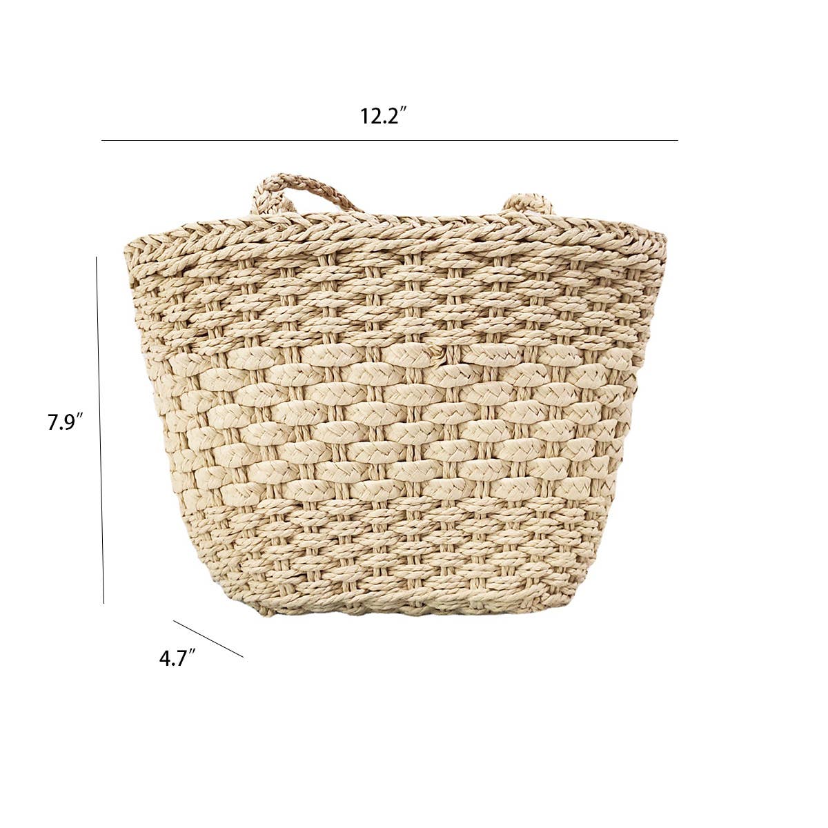 ACCITY - Wholesale Beach Bag - WOMEN HAND-WOVEN BUCKET STRAW BAG_CWAB08178