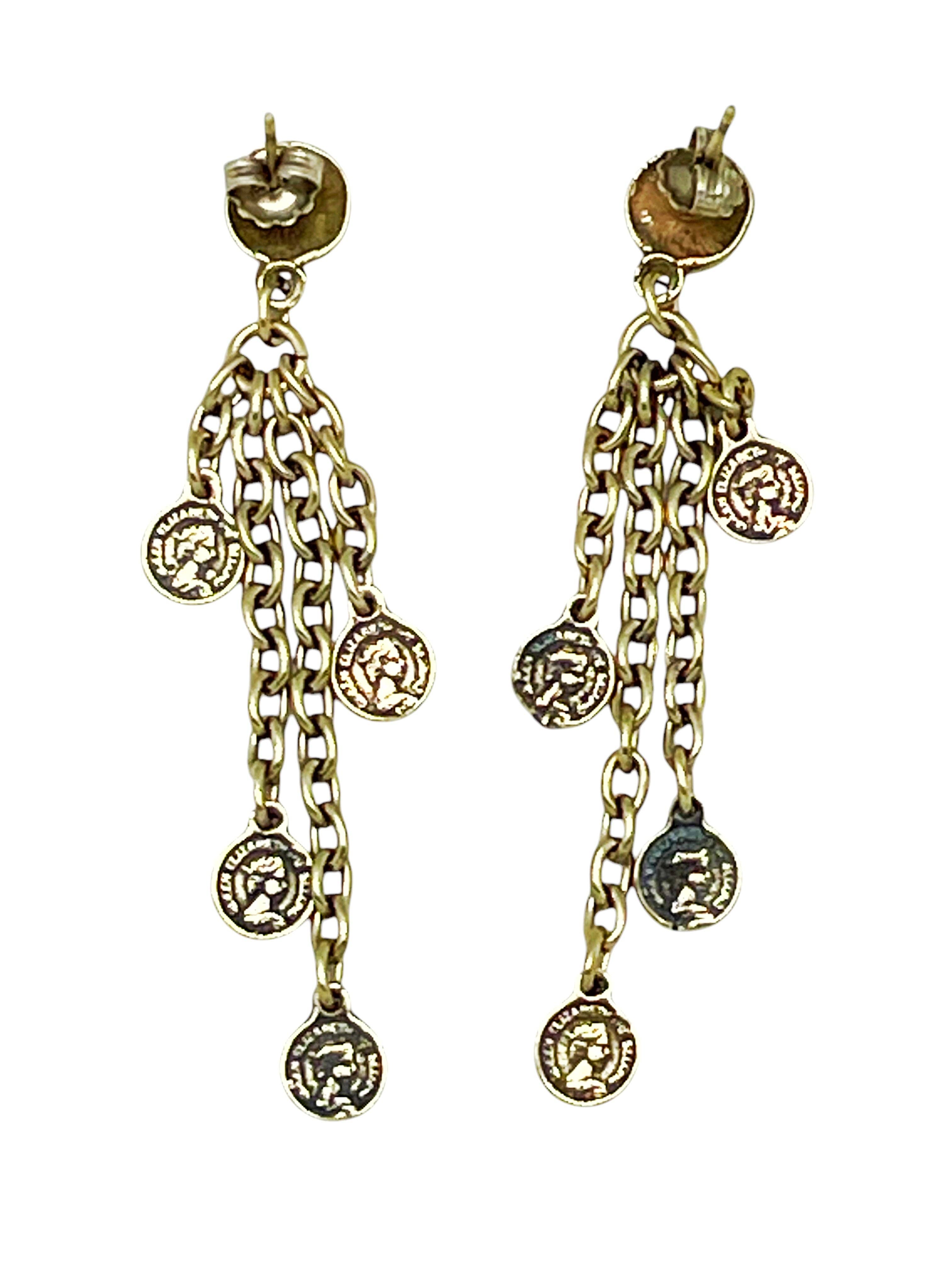 Gloria Mago – wholesale Hängande örhängen – Långt MonCas-hänge i guld2