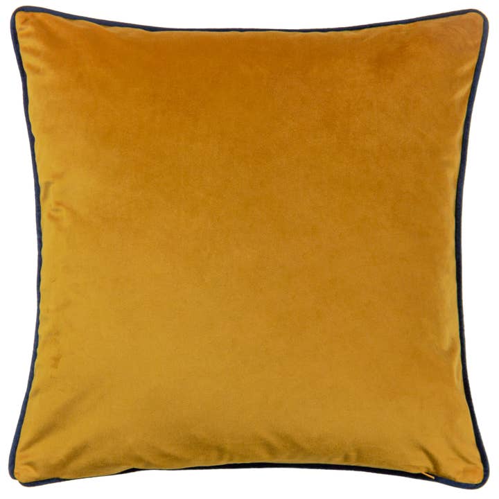 Aranya Piped Velvet Cushion Midnight for wholesale on Faire