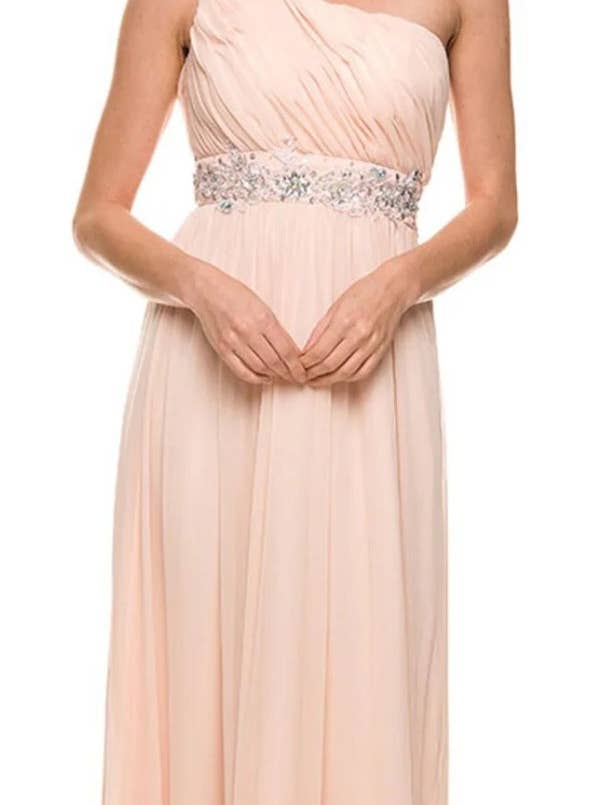 Tan formal dress for wholesale by Eclectic Wallflower Boutique