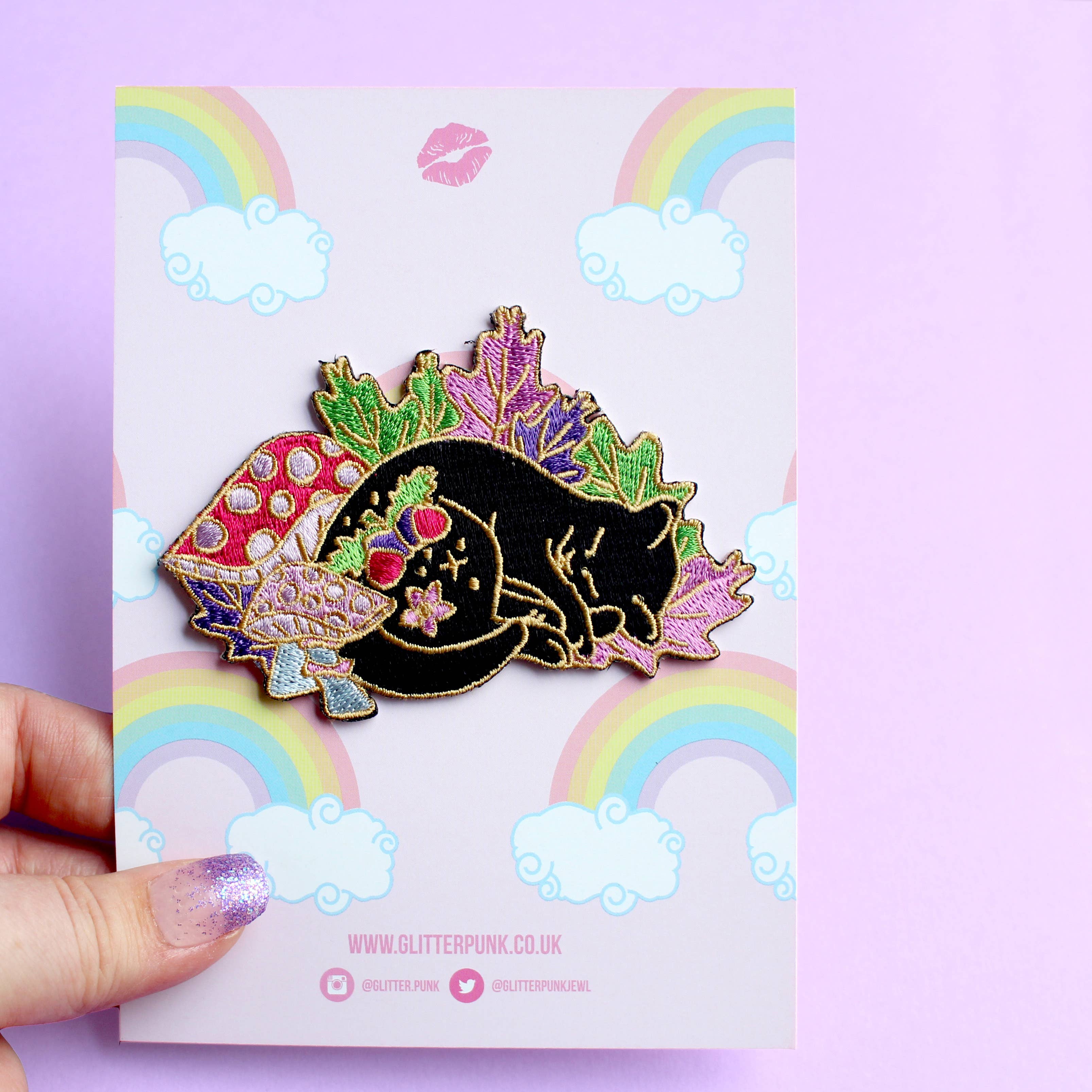 Glitter Punk – wholesale Patch – Fall Cat Embroidered Patch2