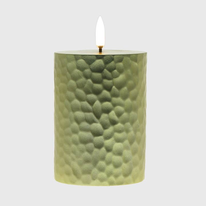 CalmFlame Hammered LED Pillar-No Fragrance for wholesale by ARTEMIS