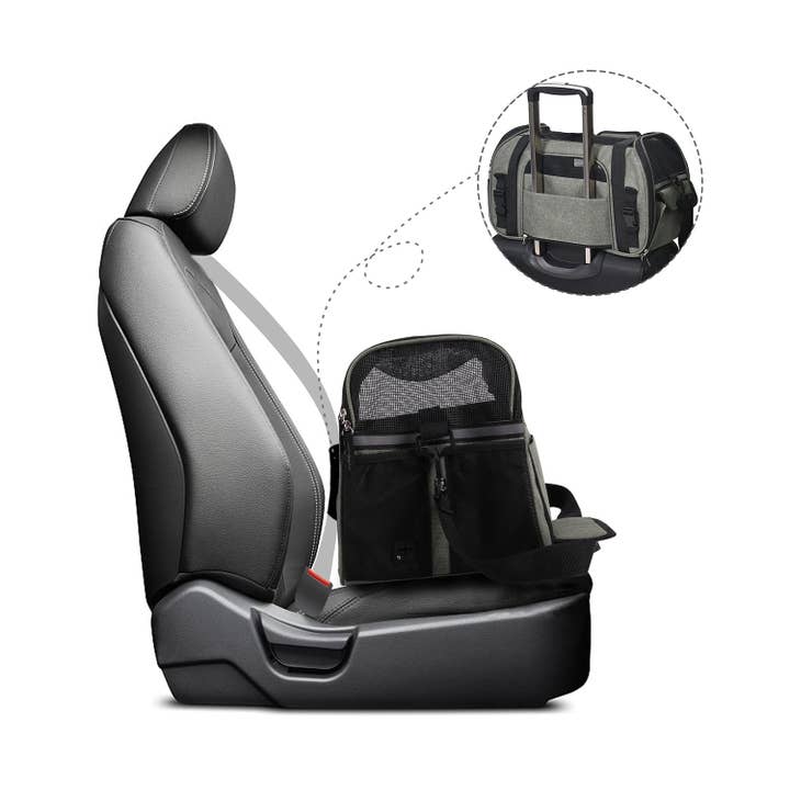 Jespet - Wholesale Pet Carrier - Cat/Dog - GOOPAWS Soft Sided Pet Carrier Perfect for Travel, Smoke Grey, 17"5