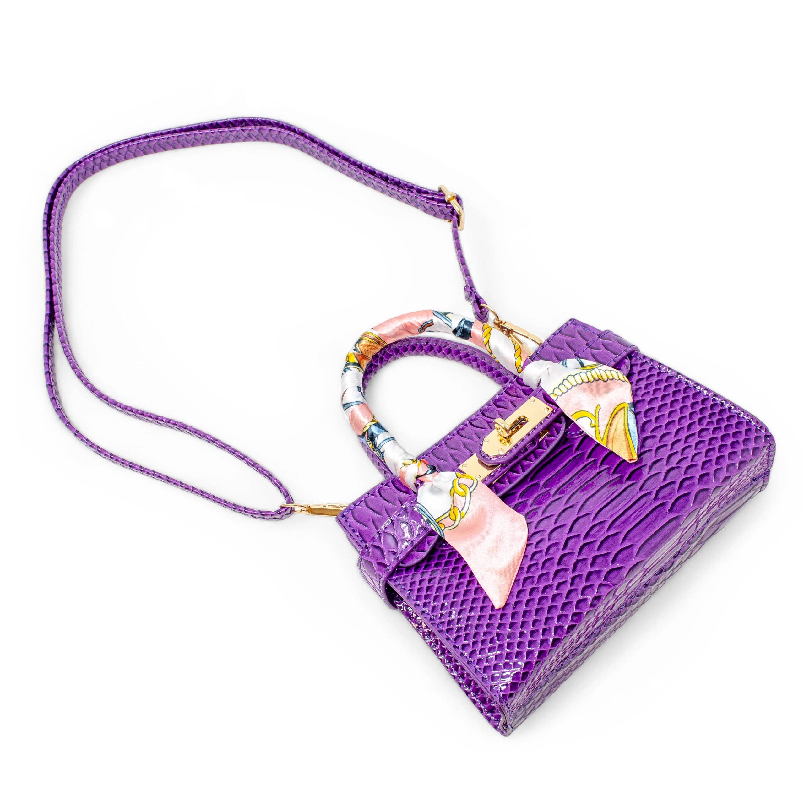 Tiny Treats and ZOMI GEMS - Wholesale Shoulder Bag - Kids - Vivid Crocodile Scarf Handbag15