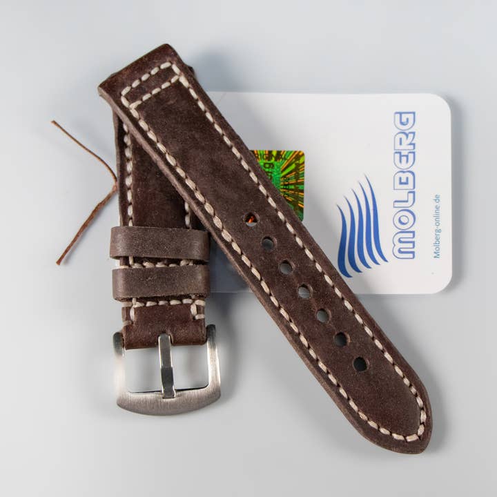 Bracelet de montre marron/blanc, extra résistant fait main NEW Molberg pour la vente par Molberg