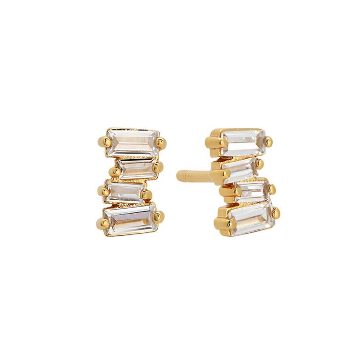 Bridgette Diamond Cluster Stud Earrings in Gold for wholesale by The Land of Salt