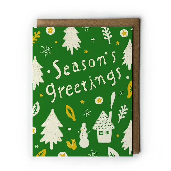 Season's Greeting Greeting Card for wholesale by Honeyberry Studios