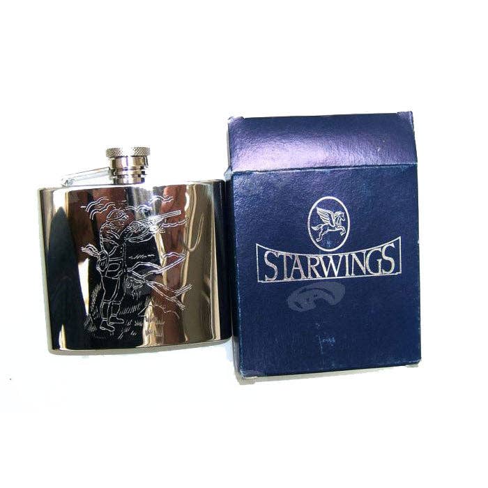 Cantil de bolso para caça em aço inoxidável 150 ml com gravura de caçador por atacado de Timbro Art