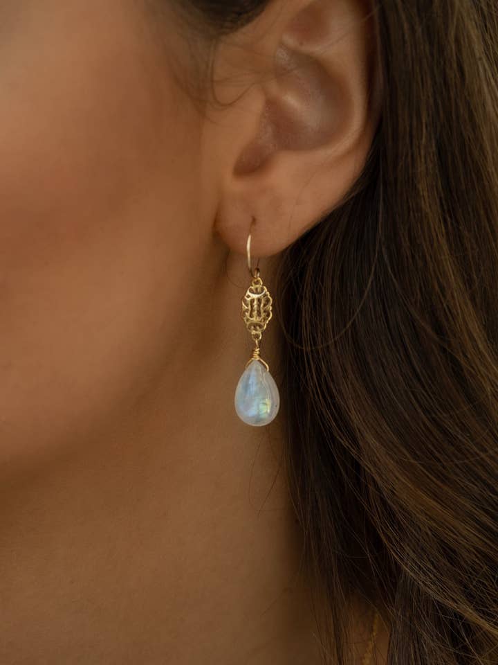 Juniper Moonstone Earrings for wholesale by Katy Faye