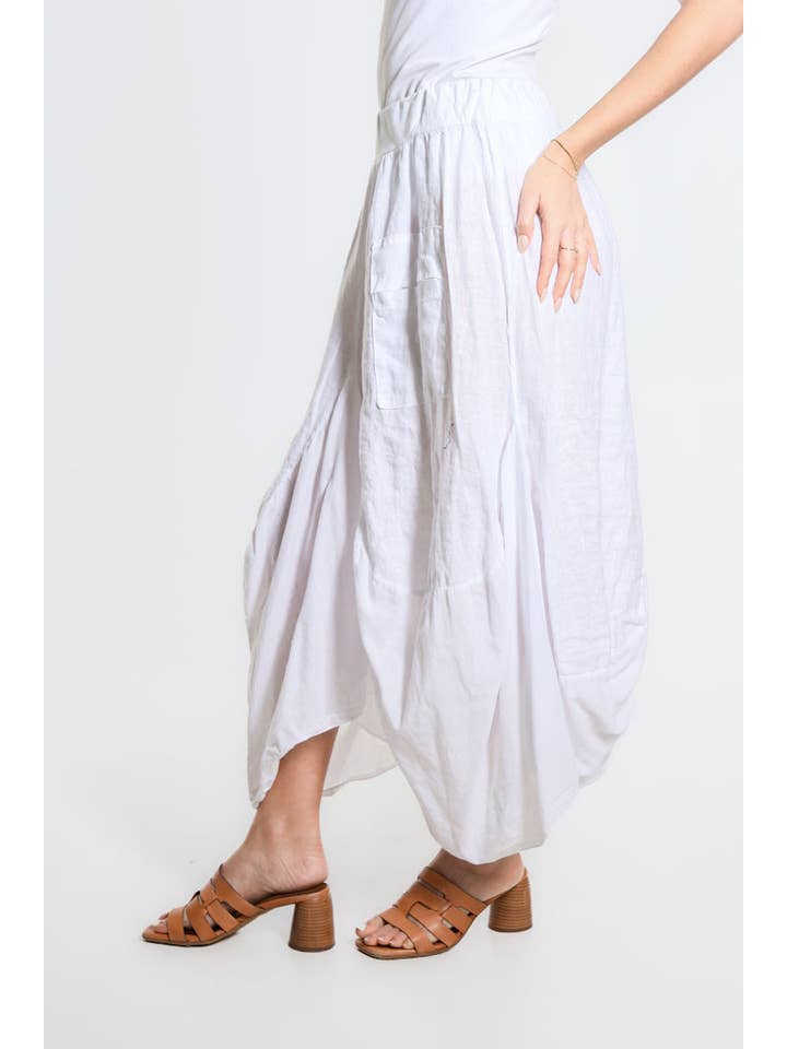 TINA Stephens Italy/Tees By Tina - Wholesale Skirt - Women's - Brenna Cotton/Linen Bunched Pocket Skirt (SL102W)14